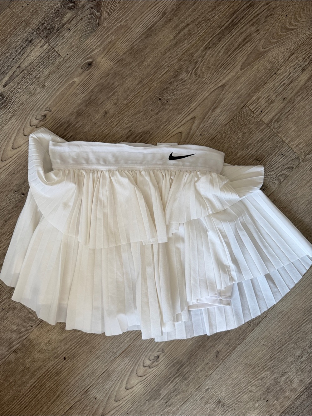 Nike White Layered Pleated Tennis Skirt